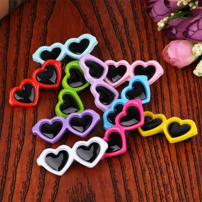 Heart Sunglasses Pet Hair Clips