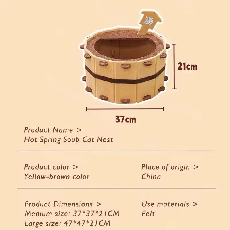 Semi Enclosed Felt Cat House