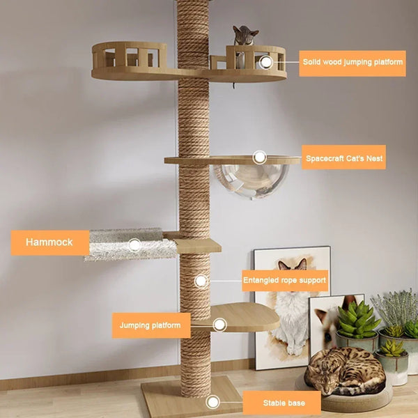Three Tier Wooden Cat Tree