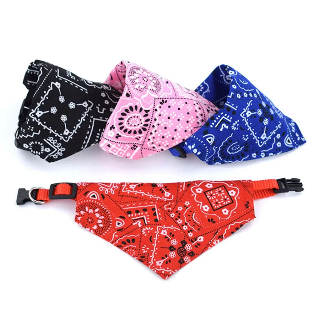 Adjustable Printed Dog Bandana Collar
