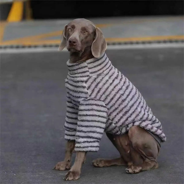 Striped Cotton Turtleneck Dog Sweater